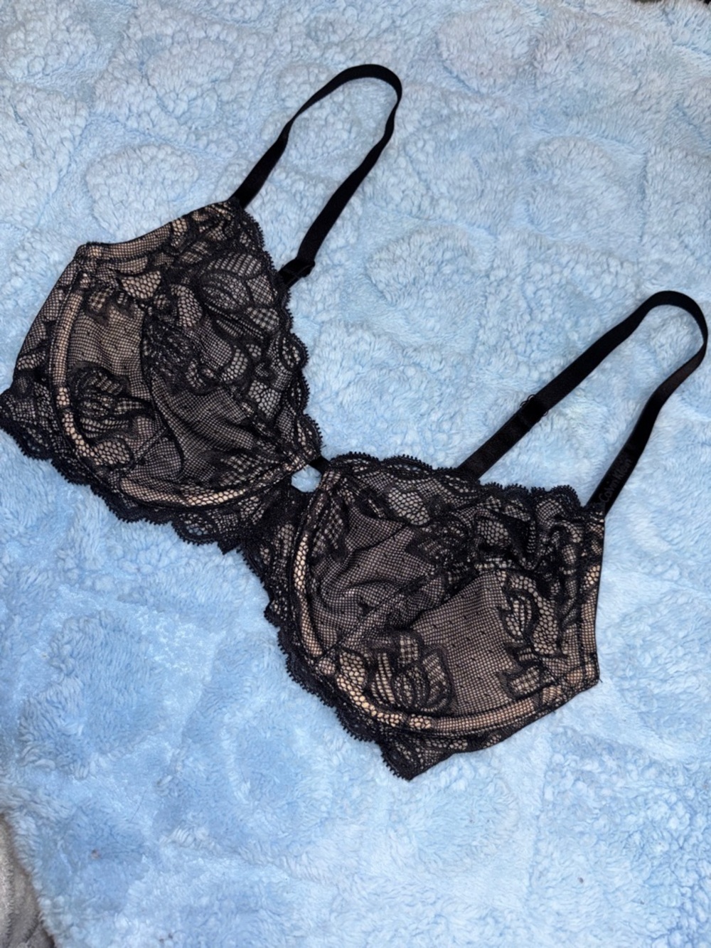 Calvin Klein Black Lace Floral Underwire Bra